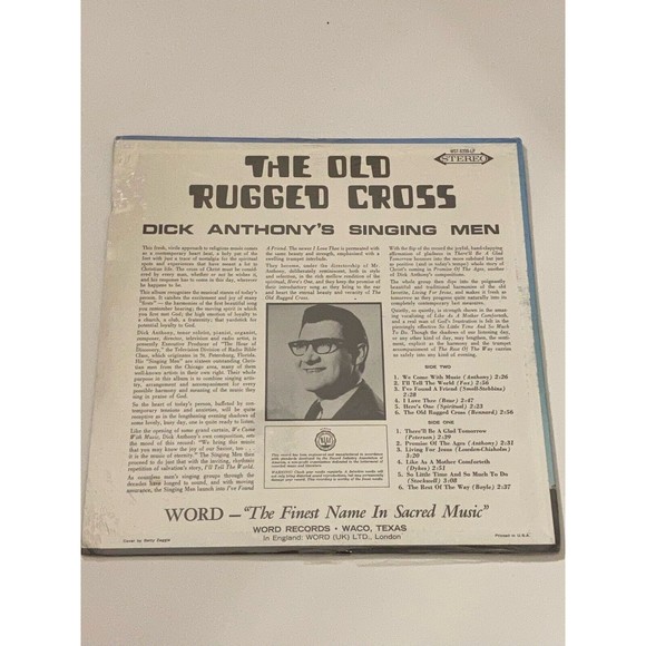 Dick Anthony's Singing Men The Old Rugged Cross LP New Sealed Vinyl Word Records - Picture 2 of 3